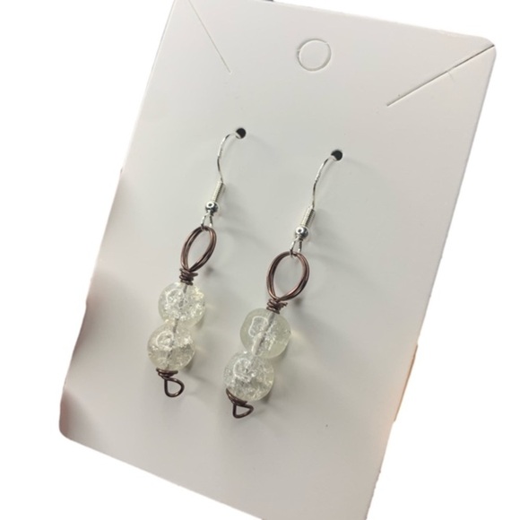 Clear seaglass handmade earrings - Picture 1 of 2